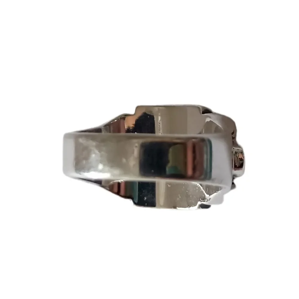Premier Designs Abalone Ring 6.5 Park City Silver Tone Victorian Mother Of Pearl